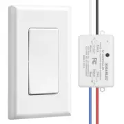 Wireless Remote Light Switch, No Wiring, No WiFi, 100ft RF Range, Pre-Program...
