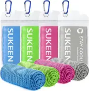 Sukeen [4 Pack Cooling Towel (40 X12 ), Ice Towel, Soft Breathable Chilly Towel,