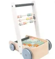 ABC Block Cart Push Toy 20 Blocks, Wood