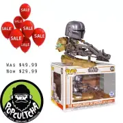 Star Wars: The Mandalorian on Speeder (with Grogu) Pop! Rides Vinyl Figure "New"