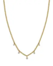 Zoe Chicco 14K Yellow Gold Prong Diamonds Diamond Dangle Necklace, 14-16