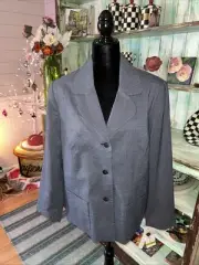 NWT Alfred Dunner Blazer Size 14 Navy White Business Professional