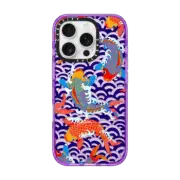 iPhone 16 Pro Impact Case koi fish Japanese tattoo style transparent pattern