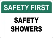 OSHA SAFETY: SAFETY SHOWERS| Laminated Vinyl Decal Sticker Label