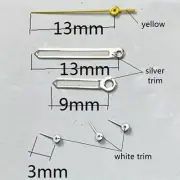 Silver Trim Yellow Second Hand with Lume Watch Hands for VD53 VD54 VD57