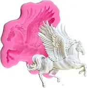 3D Pegasus Horse Animal Fly Wing for DIY Cake Fondant Baking Biscuit Soap Tray 3D Hard Candies Desserts Candles Drop Glue Decor Silicone Mold Tool