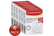 6 x ELASTOPLAST SENSITIVE EXTRA SKIN FRIENDLY ASSORTED STRIPS WOUNDS CUT 40 PACK