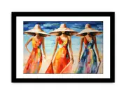 Modern Art Three Bikini Ladies Framed print Art Poster