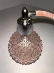 Pink Glass Perfume Bottle With Atomizer