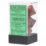 Chessex Strawberry Speckled RPG 7-Dice Set D20/12/10/%/8/6/4 CHX25304