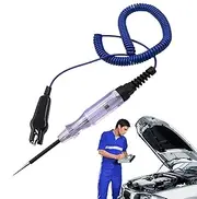 Fuse Tester Automotive - Voltage Circuit Tester Heavy Duty 6-24V Test Light | Double Color Electric Tool with Extended Spring Wire Fuse Pen for Battery