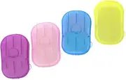 KOMBIUDA Portable Soap Tablets 8pc Boxed Travel Soap Sheets for Face Hand Wash Disposable Paper Safe for Camping Hiking BBQ Office Home Use Random Color