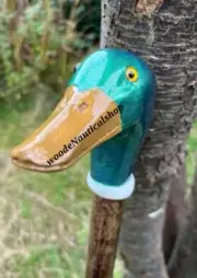 wooden walking stick hand carved Duck wooden walking beautiful cane