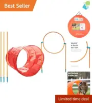Lightweight Zip & Zoom Dog Agility Training Kit - Perfect for Outdoor Exercise