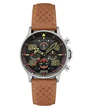 AVI-8 Hawker Typhoon Coningham Chronograph Baldwin Leather Strap Black Dial Quartz AV-4093-0B Men's Watch