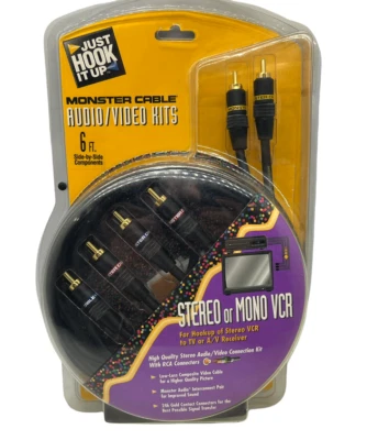 Monster Cable Audio/Video Kit Side By Side Component Cable 6ft Stereo Or Mono