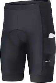 [ARSUXEO] Padded Cycling Shorts Men 4D Padding MTB Shorts Cycling Shorts for Men with Mobile Phone Pockets Cycle Undershorts 582, Black, XXL