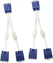 SWOOMEY 2PCS Vga Splitter Cable Male to Dual Female Adapter for Video Output Compact Stable Data Transmission for Screen Duplication Material Design