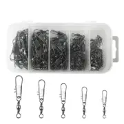 Fishing Rolling Ball Bearing Barrel Swivel with Safety Snap Connector 100/200PCS