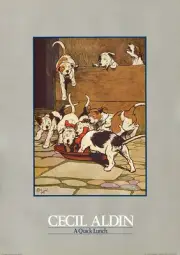 FOXHOUND FOX HOUND HUNT PUPPIES KENNEL DOG ART PRINT Cecil Aldin "A Quick Lunch"