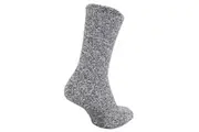 FLOSO Ladies Warm Slipper Socks With Rubber Non Slip Grip (Grey) (UK 4-7)