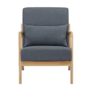 Kamden Armchair Pine Wood Frame Fabric Cover Charcoal