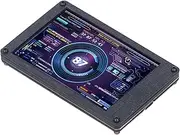 USB Mini Screen Adjustable Brightness 3.5in IPS Computer Temp CPU RAM Monitor, Real-Time Data Display, Ideal for Host Computer Monitoring White (with Elbow Line Motherboard Line)