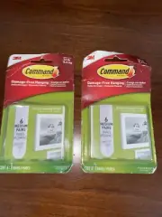 2 pks Command Medium Picture Hanging Strips. 6 pairs. 12 lbs. 12 strips total