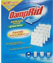 DampRid EASY FILL REFILL 4-Pieces Eliminates Excess Moisture & Odours