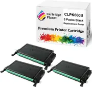 3 Pack Black Remanufactured Toner Cartridge for Samsung CLP-K660B ST907A (5500 Pages) for Samsung CLP610ND CLP660N CLP660ND CLX6200FX CLX6200ND CLX6210FX CLX6240FX