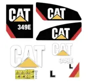 Decal Sticker Set CAT 349E L Digger Excavator Decal Set