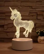 3D Visual Unicorn Night Light Creative Desk Lamp For Bedroom USB Powered Gift