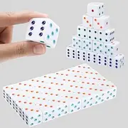 Poen 30 Pcs Standard Game Dice 25 mm Casino Theme Party Dice Large Opaque Jumbo Dice Acrylic D6 Dice Bulk Casino Dice for Casino Theme Party Board Games Vegas Birthday Party Supply(Multicolor)