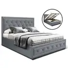 Artiss Bed Frame Double Size Gas Lift Storage Mattress Base Wooden Grey TIYO NEW
