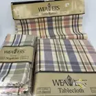 Vtg B&D Weavers Tablecloth 2 Table Runners 8 Napkins Set Plaid Kmart NWT