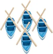 Alasum Landscaping Resin Ornaments Set of 4 Decorative Bonsai Boats for Micro Garden Decor