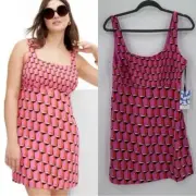 DVF X Target 90's Shift Pink Modern Geo Mini Dress Diane Von Furstenberg 12 NEW