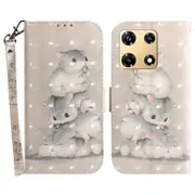 3d Pattern Printed Case For Infinix Note 30 Pro 4g, Viewing Stand Pu Leather Wallet Cover With Strap