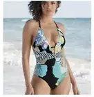 NWT $162 Sz 14 Trina Turk Sintra Flora Plunge One Piece Swimsuit