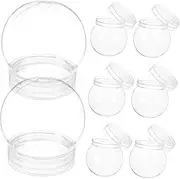 ULDIGI 1set DIY Plastic Snow Globes with Screw Off Caps Clear Fillable Craft Globes for Custom Decorations for Glitter Flowers and Miniature Displays 8pcs
