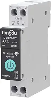 zolyet WiFi Circuit Breaker Wirel Remotes Control Din Rail Switch Mobilephone APP Remotes Viewing Home Equipme Timing Countdown Loop Timing Modes with Metering Function Black 63A