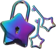Uonlytech Star Shaped Padlock for DIY Projects Unique Star Design Lock with Key for Diary Handbag Jewelry Box Compact and Durable Decorative Lock