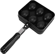 LeoLeoxx 6 Hole Takoyaki Makers, Nonstick Cast Iron Octopus Meat Balls model Maker for Making Takoyaki & Round Pancakes