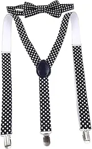 [kowaku] Mens Suspenders Bowtie Set Y Shape Brace Clothing Accessories Adjustable Pants Suspenders for Wedding Formal Wear Halloween