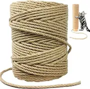 Sisal Rope for Cat Scratcher,Rope for Cat Scratch Post 1/4in 164Ft Jute Twine for Scratching Post Repairing, Recovering or DIY