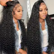 13x4 13x6 Loose Deep Wave Transparent Lace Frontal Wigs Curly 360 Wig 30 34 Inch