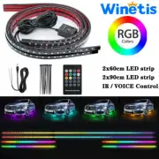 4pcs LED Neon Light Strip Kit Underbody Underglow Multi-Color RGB Remote Control
