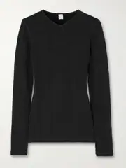 [TOTEME] TOTEME - Jacquard-knit Top - Black - large large Black