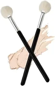 Ksvsonrvi 2PCS Highlighter Brush Fan Brush for Face Highlighting, Buffing and Blending With Powder Cream, Blusher Highlighter Applicator Makeup Tool