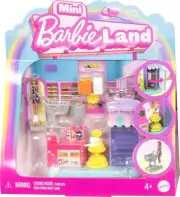 Mini land Collectible Supermarket Playset with 1.5-Inch Doll, Product Shelves, C